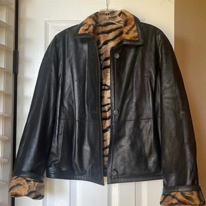 fully reversible High End Leather jacket - perfect condition!! Size extra small